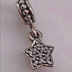 Pandora Star Sterling Silver Dangle CZ Charm